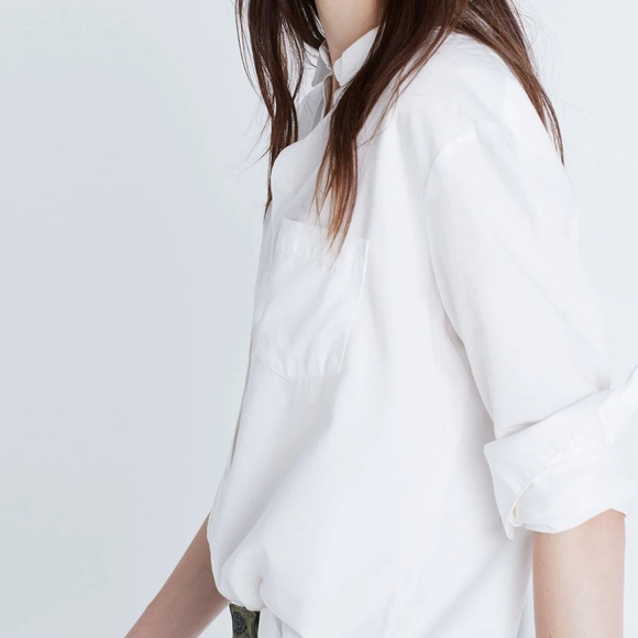 Madewell | White Button Down Shirt ‘Drapey Oversized Boyshirt Pure White | Small - Picture 3 of 13
